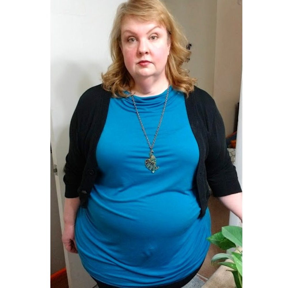 Teal Cowl Neck Sleeveless Layering Tunic 24/26